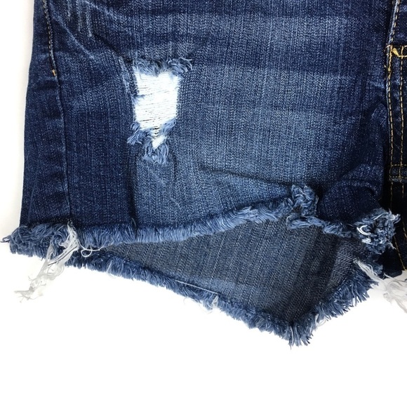 INDIGO REIN Jean Shorts Cut Off Distressed Raw Hem Stretch Denim Size 9 Juniors - Picture 4 of 12